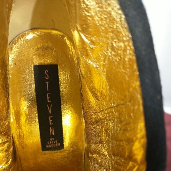 Steven By Steve Madden Ellusion Black Suede Leather Ankle Booties 10 M - Picture 5 of 11